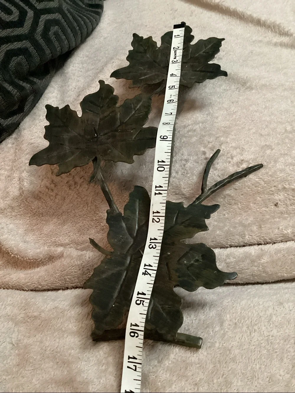 Rustic Decorative Metal Maple Leaf three tiered candle holder stand